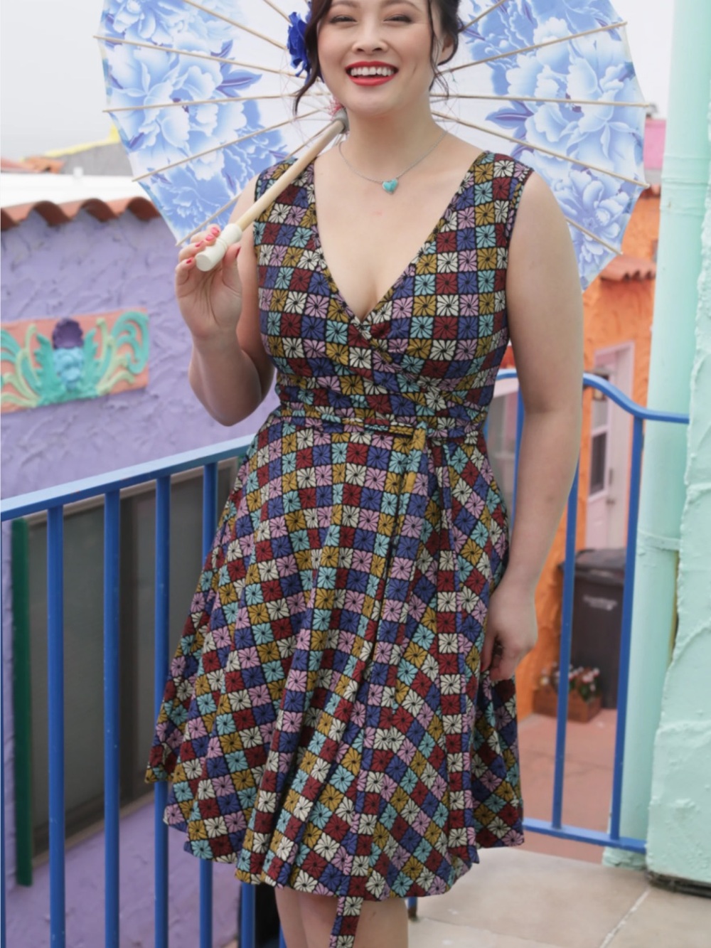 Effie's Heart The Sigrid Dress Talavera Patchwork Floral Wrap Dress Small